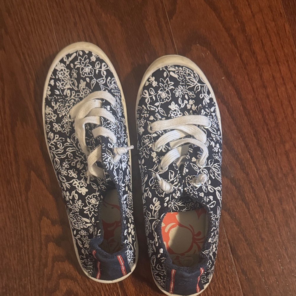 Roxy Navy and White Floral Sneakers